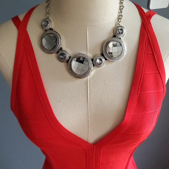 Nwt Topshop Red Sleeveless Fit and Flare Bodycon Dress - Picture 10 of 12